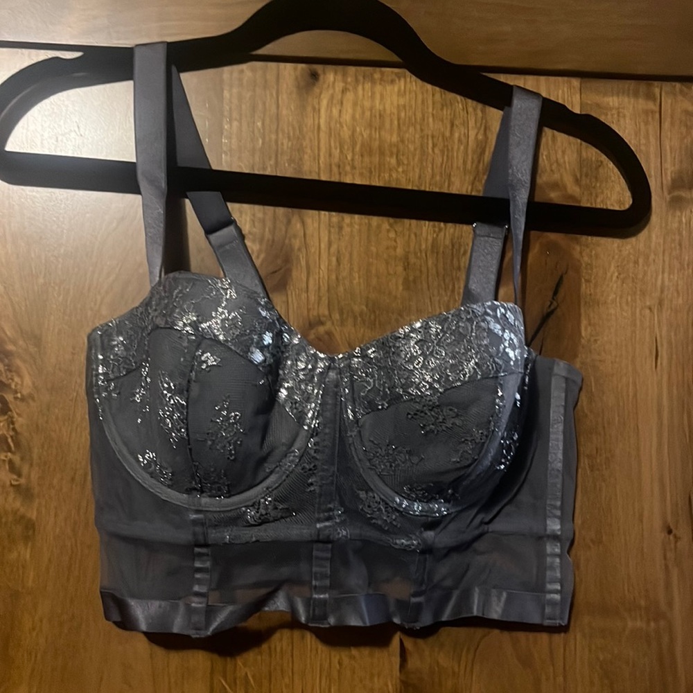 Beautiful silver corset style bra from Victoria Secret